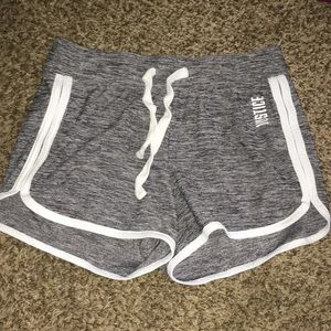 White and Grey justice shorts size 8